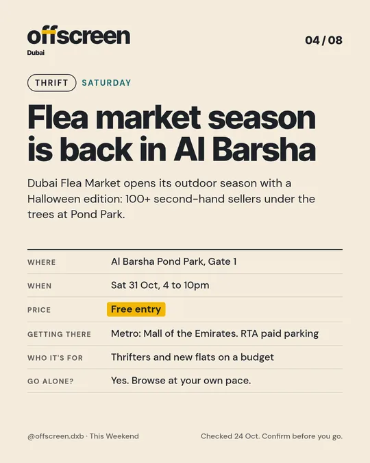 Carousel slide: Flea market season is back in Al Barsha, with where, when and price
